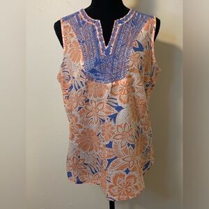 Talbots 100% Cotton Tunic Blouse